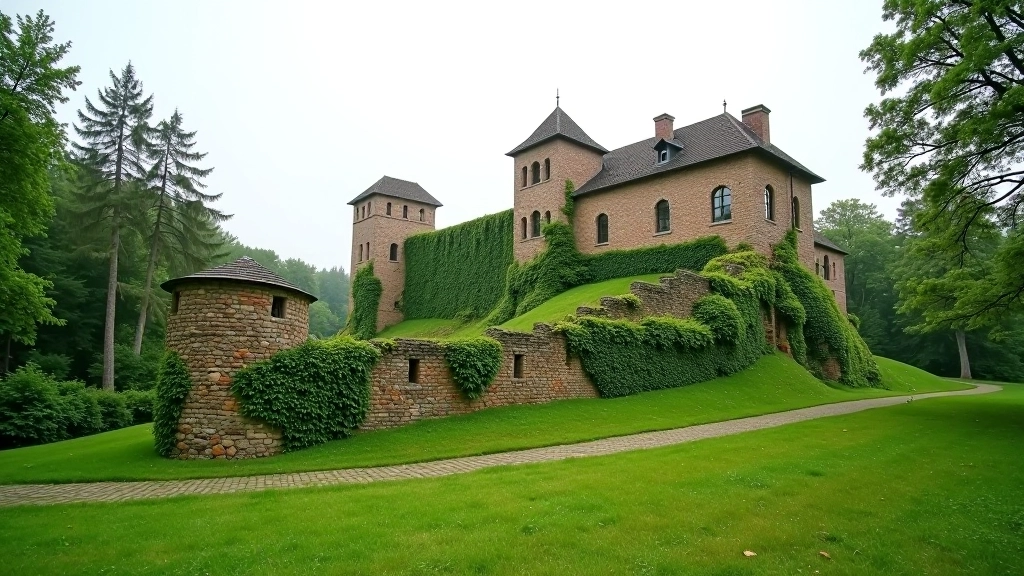 Sigulda Castle ruins among green surroundings